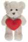 Preview: Plüsch Teddy Theo beige mit Herz 19 cm