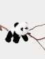 Preview: Liegender Panda schwarz/weiss 28  cm