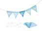 Preview: Buchstabenwimpelkette blau mit 10 Wimpeln