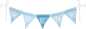 Preview: Buchstabenwimpelkette blau mit 10 Wimpeln