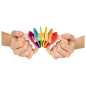 Preview: Klapper-Regenbogen, 15,6 x 7,9 x 6 cm, Holz