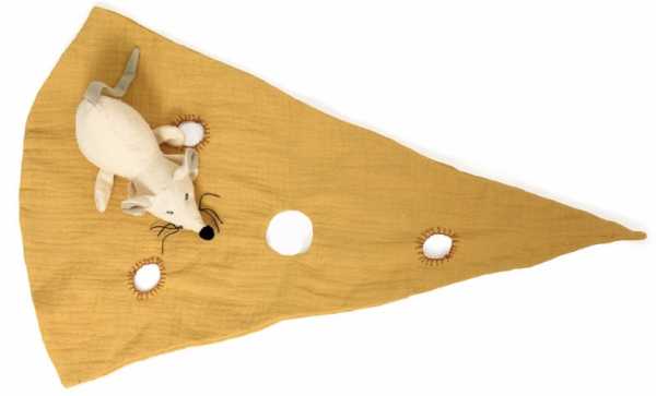 Schmusetuch Maus auf Käse 40 cm
