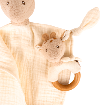 Geschenkset Giraffe Leonie Schmusetuch & Rassel