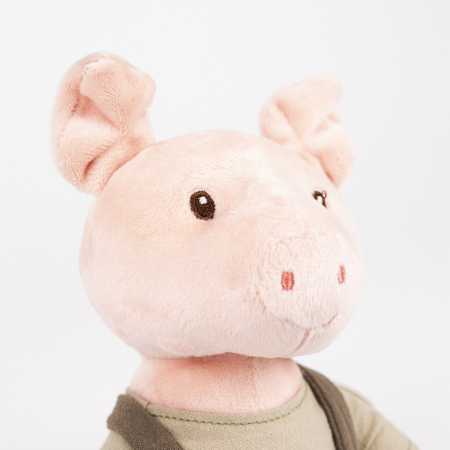 Plüsch Schweinchen Bart in Kleidern 26 cm