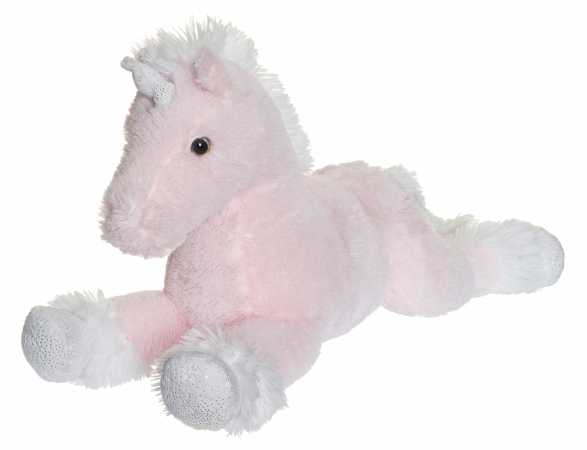 Plüsch Einhorn liegend pink/weiss 60 cm