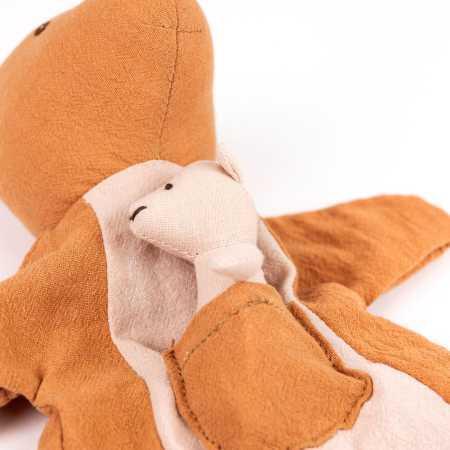 Handpuppe Känguruh mit Baby 26 cm