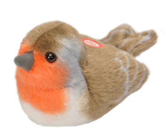 Plüsch Rotkehlchen singend 18 cm RSPB Birds