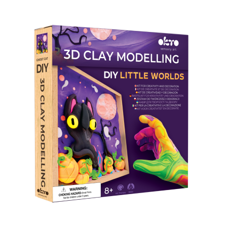 Kleine Welt 3D 'Geisterkatze' im Holzkasten