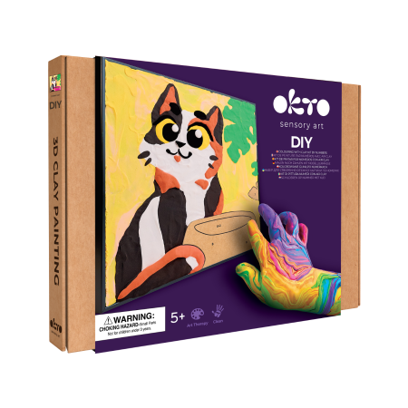 Malen nach Zahlen mit Modelliermasse 'Funny cat'