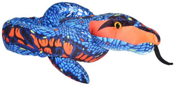 Plüsch Schlange blau und orange 137 cm Snakesss