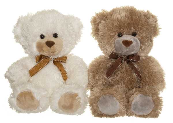 Plüsch Teddy Roger creme mit Halsschleife 25 cm