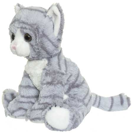 Plüsch Katze grau gestreift 23 cm