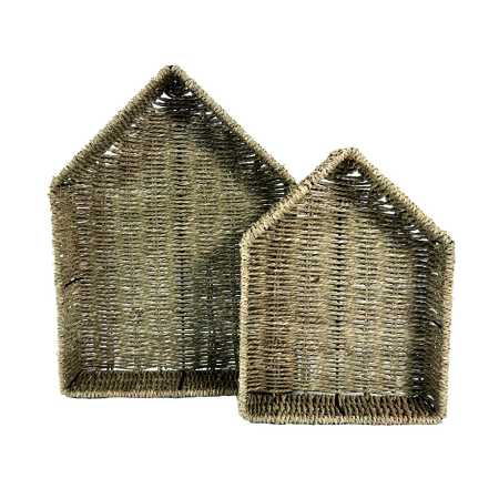 Wandregal aus natürlichem Kordelmaterial, 2er Set