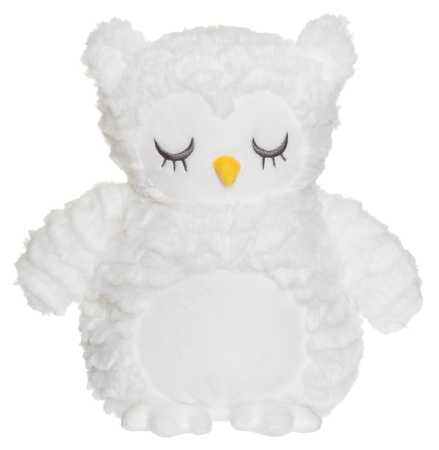 Wärmekissen Eule weiss mit gewelltem Fell 35 cm