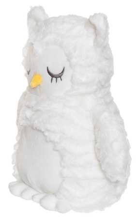 Wärmekissen Eule weiss mit gewelltem Fell 35 cm