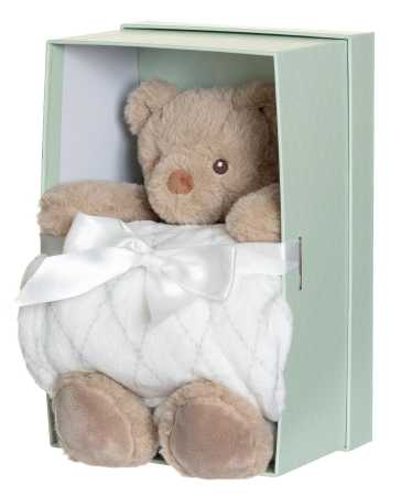 Plüsch Teddy Sven 30 cm mit Fleecedecke