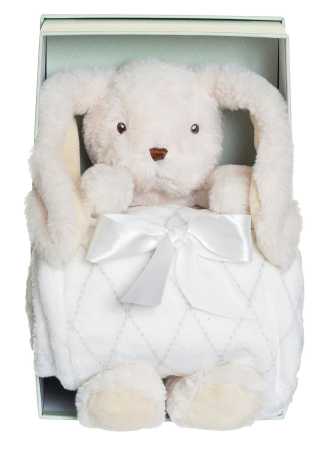 Plüsch Hase Svea 30 cm mit Fleecedecke