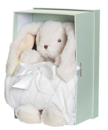 Plüsch Hase Svea 30 cm mit Fleecedecke