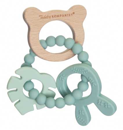 Beissring aus Holz & Silikon, grün