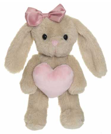 Plüsch Hase Tyra beige mit Herz und Masche 20 cm