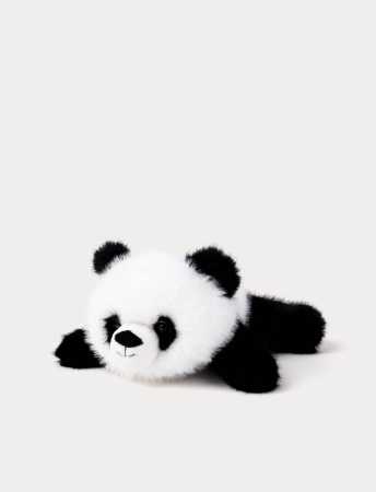 Liegender Panda schwarz/weiss 28  cm