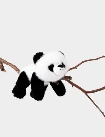 Liegender Panda schwarz/weiss 28  cm