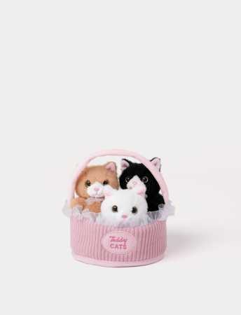 Teddy Cats Geschenkskorb mit 3 Kätzchen