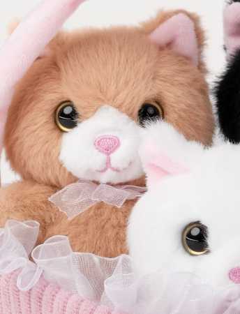 Teddy Cats Geschenkskorb mit 3 Kätzchen