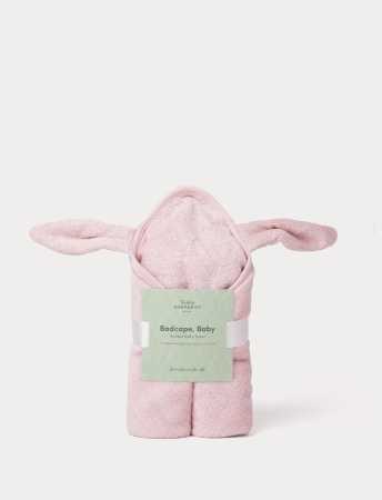 Baby-Kapuzenhandtuch Bambus, Hase, Altrosa