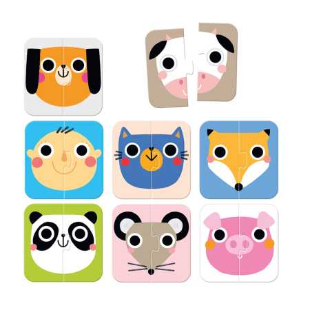 Puzzle "On-the-Go Halves Faces" 15m+ / 16 Teile