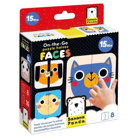 Puzzle "On-the-Go Halves Faces" 15m+ / 16 Teile