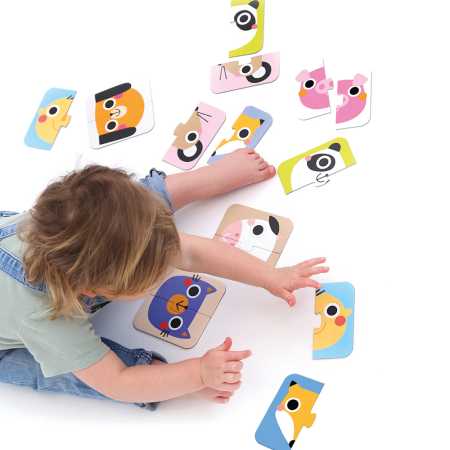 Puzzle "On-the-Go Halves Faces" 15m+ / 16 Teile