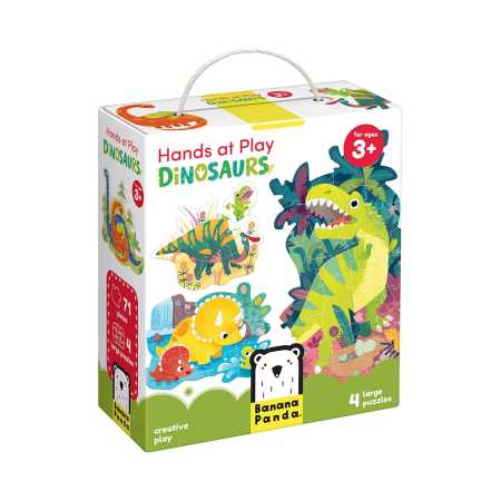 Puzzle "Hands at Play Dinosaurs" 3+ / 71 Teile