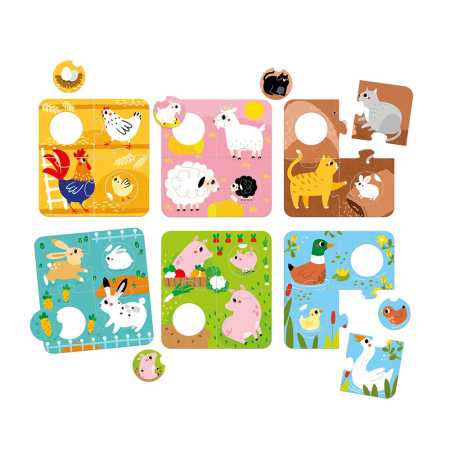 Puzzle "Match the Farm Animals" 2+ / 36 Teile