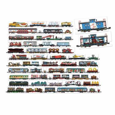 Puzzle "Mix an Match Trains" 5+ / 54 doppelseitige Teile