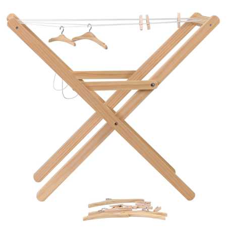 Wäscheständer aus Massivholz mit Zubehör