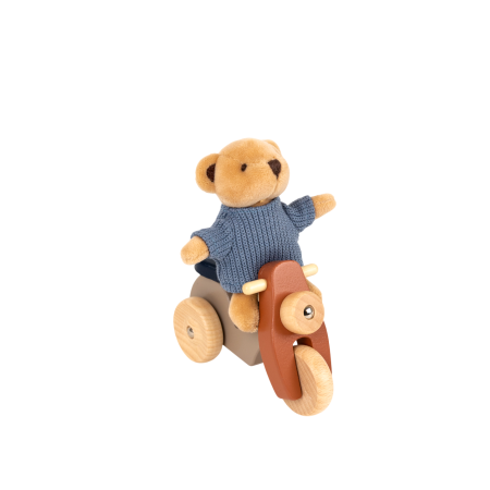 Bär Alex auf einer Vespa