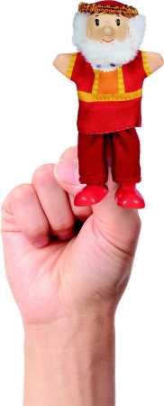 Fingerpuppe König mit Beinen