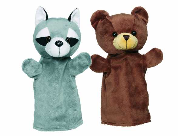 Handpuppen Tiere Arino, Funu, Wassti und Baru