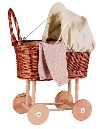 Kinderwagen geflochten Eiweiss
