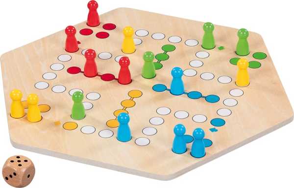 Ludo für bis zu 6 Spieler, beidseitig bedruckt