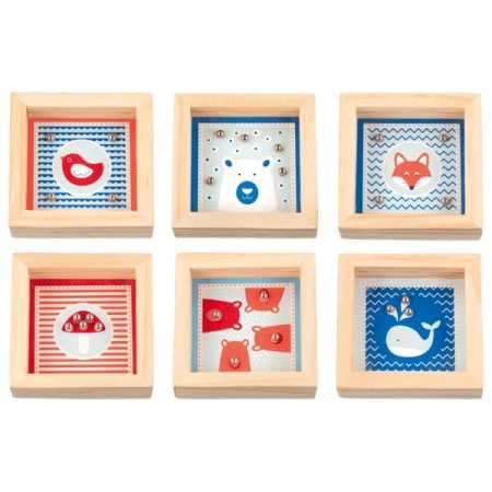 Geduldspiele mit Stahlkugeln, 6,5 x 6,5 x 1,8 cm, Holz, 12er Display