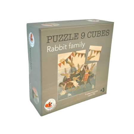 Würfelpuzzle Hasenfamilie 9-teilig