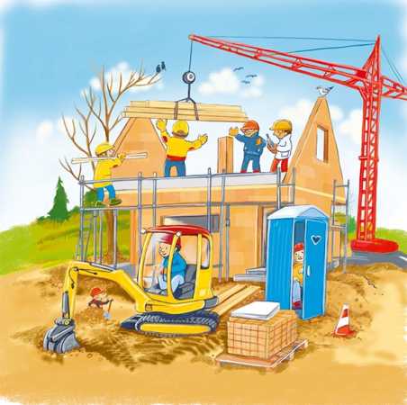 Schichtenpuzzle Wir bauen ein Haus, 3 Schichten