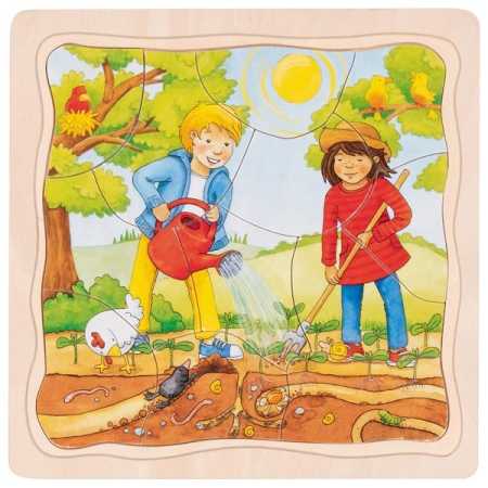 Schichtenpuzzle Sonnenblumenfeld