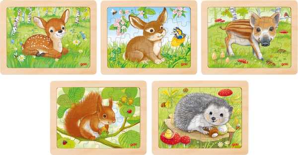 Einlegepuzzle Waldtiere, 5er Set
