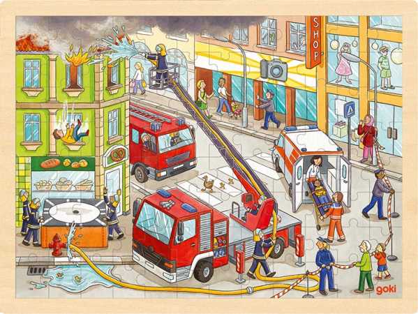 Einlegepuzzle Feuerwehreinsatz 96 Teile