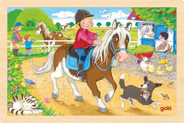 Einlegepuzzle Ponyhof 30 x 20 cm