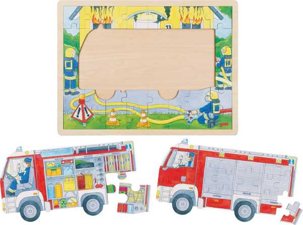Schichtenpuzzle Feuerwehreinsatz
