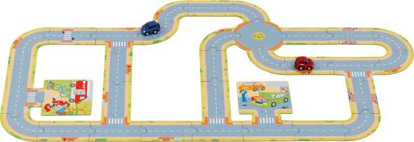 Spielstraße mit 2 Fahrzeugen